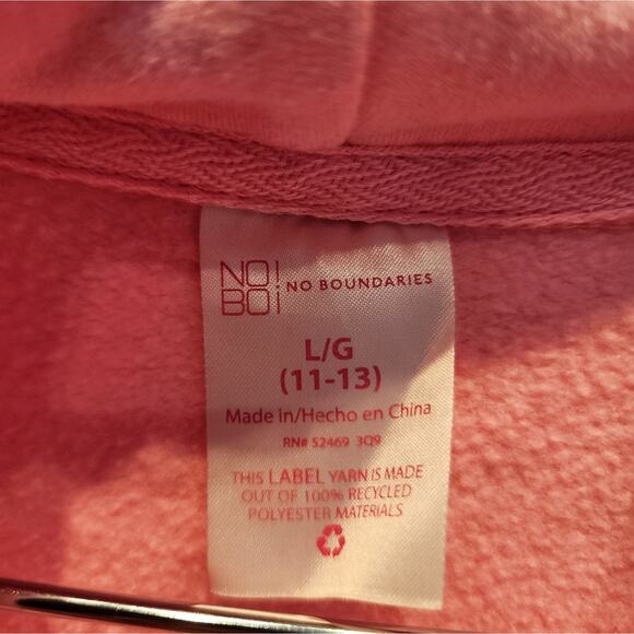 Pink Hoodie Sweatshirt Love Hooded Sweatshirt Juniors  Size L / 11-13 - Picture 4 of 7